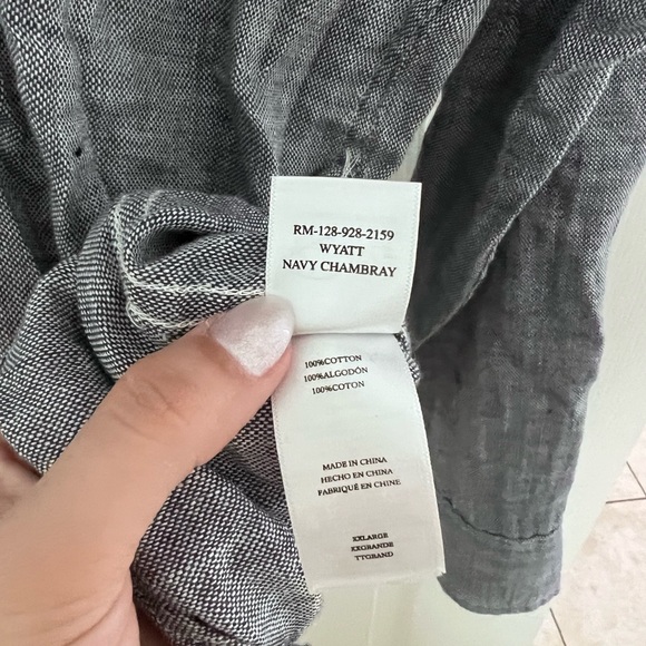 Rails Wyatt Navy Chambray Button Down Shirt SZ XXL - Picture 5 of 9